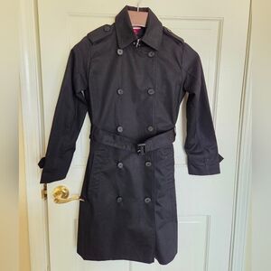 NWT Tommy Hilfiger Black Trench Coat XS